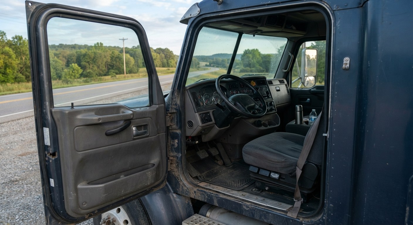Inside the SJB TRUCK BROKER LLC equipment yard
